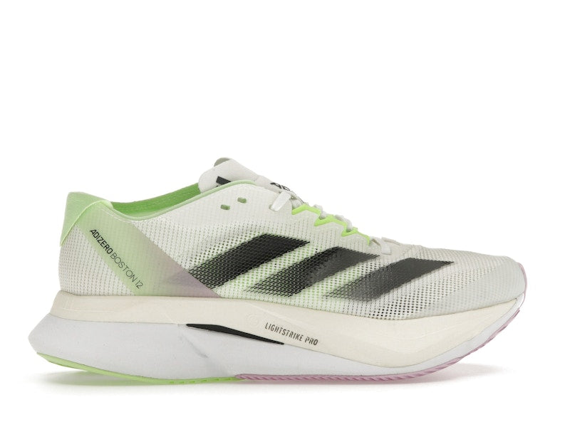 adidas Adizero Boston 12 Cloud White Core Black Green Spark