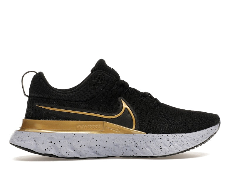 Nike React Infinity Run Flyknit 2 Black Metallic Gold (Women's)