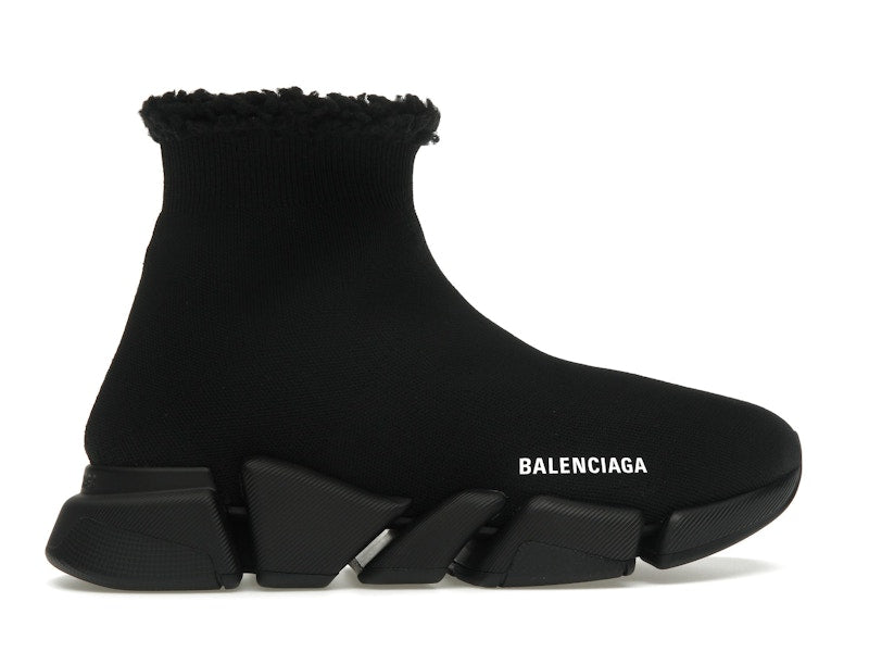 Balenciaga Speed 2.0 Recycled Fake Fur Black (Women's)