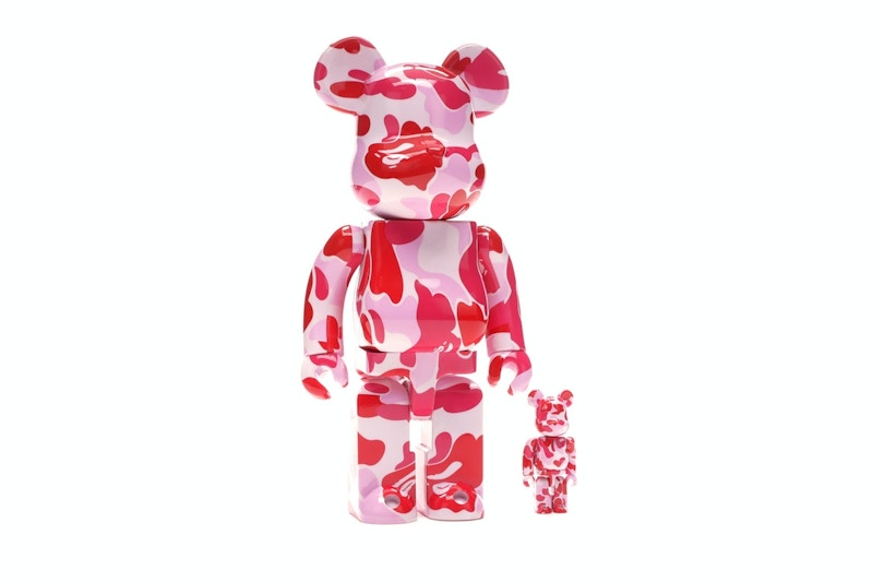 Bearbrick A Bathing Ape ABC Camo 100% & 400% Set Pink