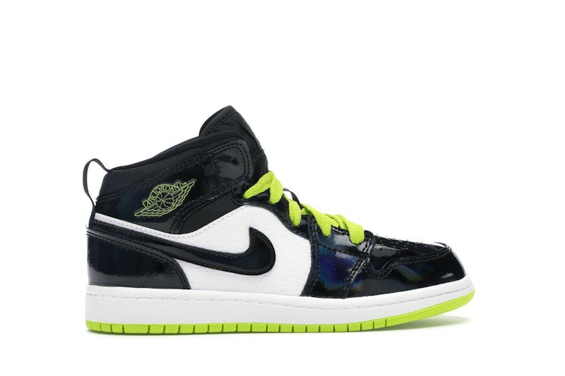 Jordan 1 Mid Black Cyber Mystic Green (PS)