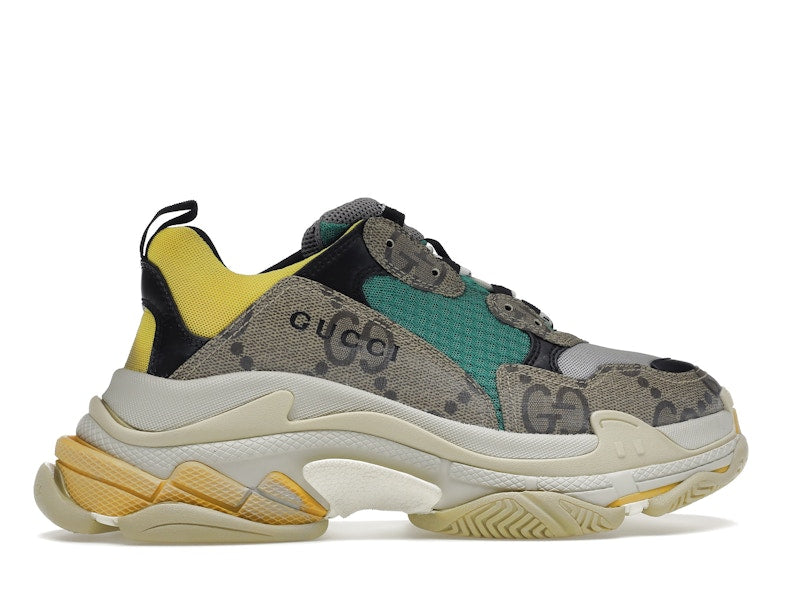 Gucci x Balenciaga The Hacker Project Triple S Beige Green Yellow