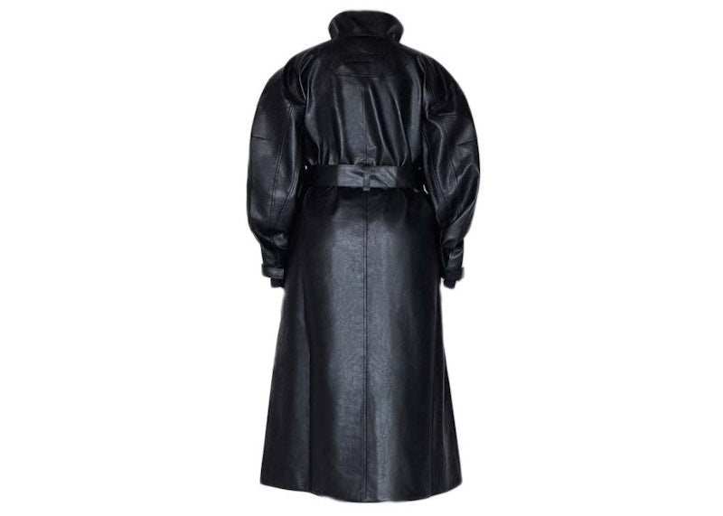 khy by Kylie Jenner Faux Leather Trench Black