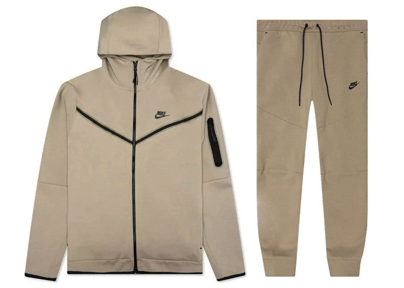 Nike Sportswear Tech Fleece Hoodie & Joggers Set Khaki/Black
