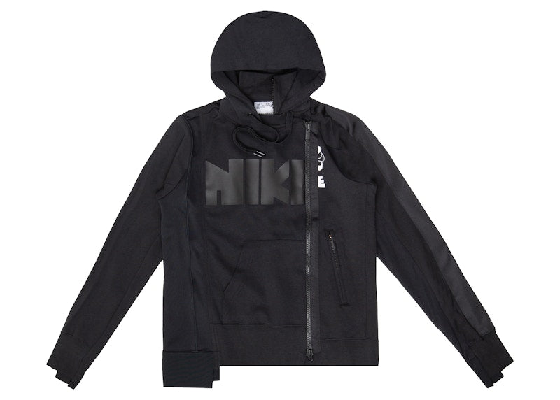 Nike x Sacai Women's Double Zip Hoodie Black/Dark Obsidian