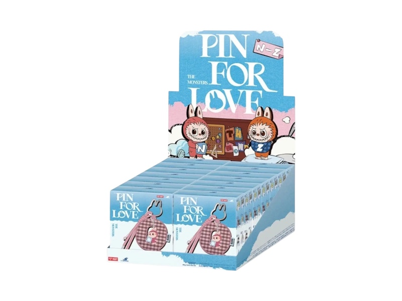 Pop Mart Labubu The Monsters Pin for Love Series Letter Pendant (N-Z) Sealed Case (14 Blind Box)