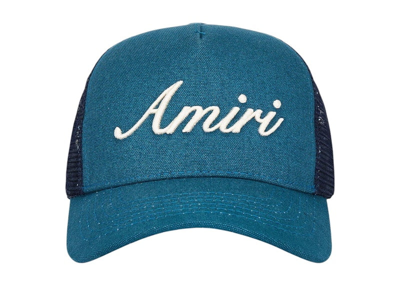 AMIRI Amiri Script Trucker Hat Teal
