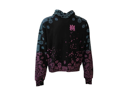 AMIRI Bandana Bleach All Over Hoodie Pink/Blue