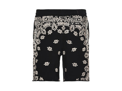 AMIRI Bandana Bleach Shorts Black