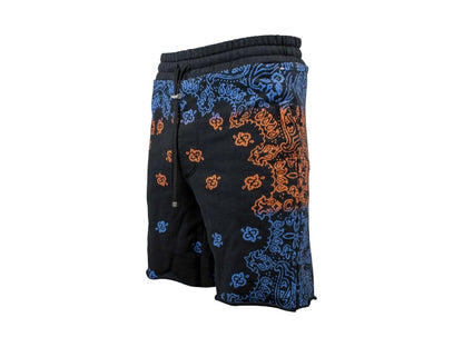 AMIRI Bandana Bleach Shorts Blue/Orange