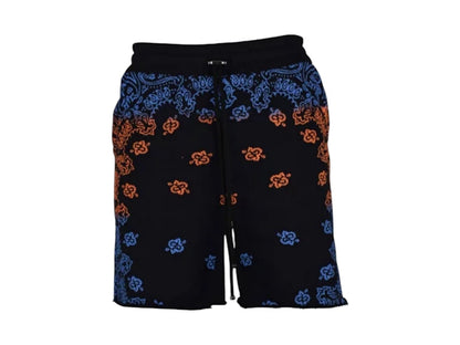 AMIRI Bandana Bleach Shorts Blue/Orange