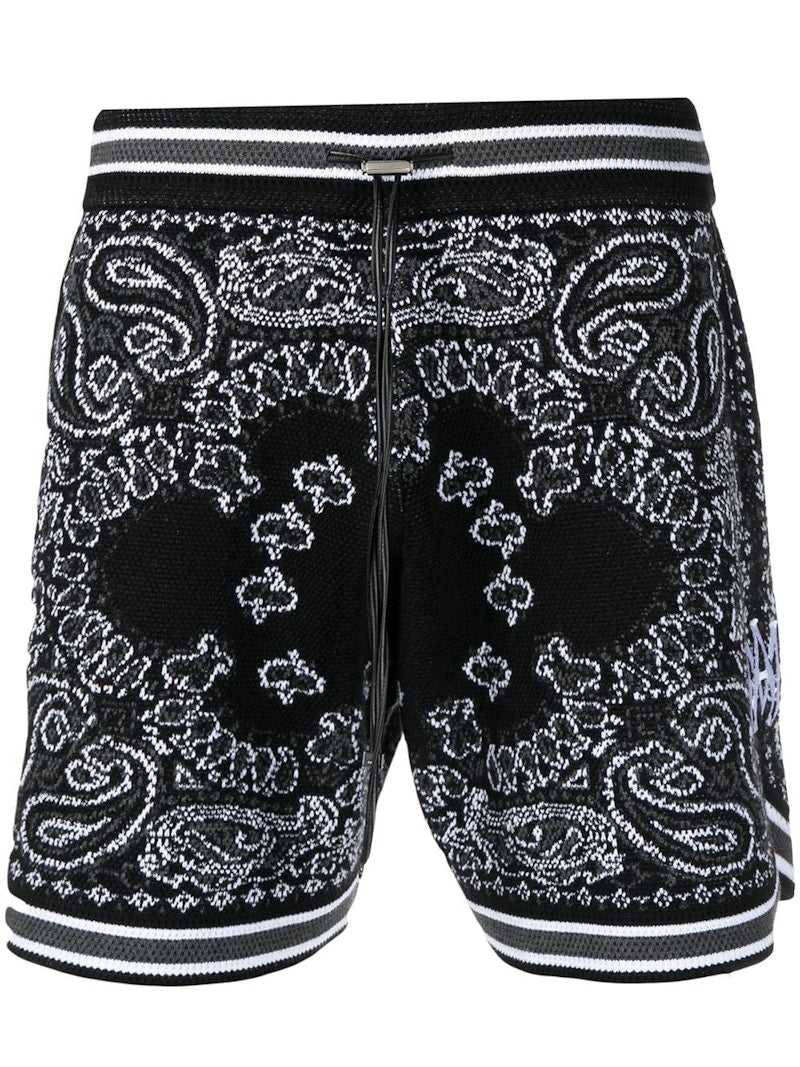 AMIRI Bandana Crochet Basketball Shorts Black