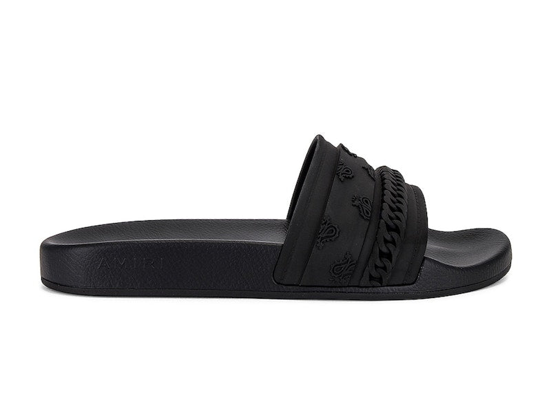 AMIRI Bandana Moulded Slides Black Black