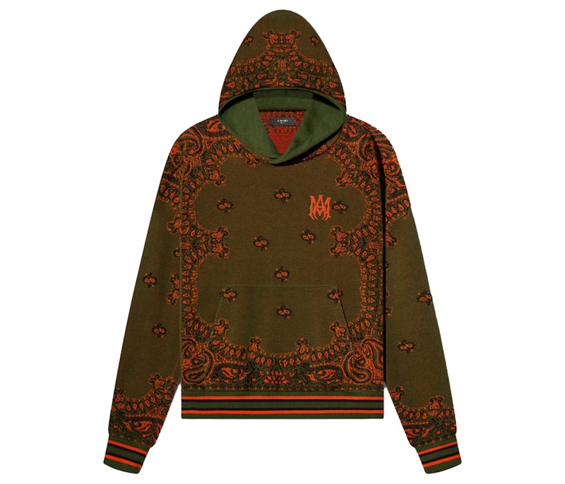 AMIRI Bandana Paisley Hoodie Green