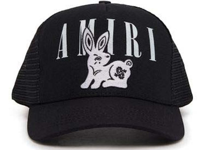 AMIRI Bandana Rabbit Trucker Cap Black