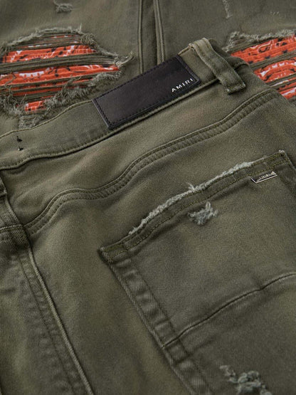 AMIRI Bandana Skinny Jeans Black