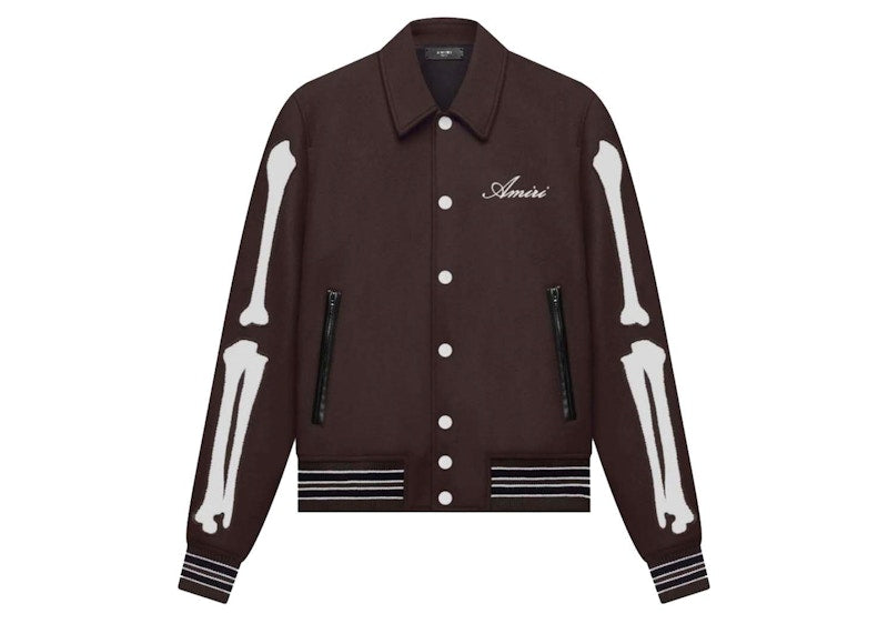AMIRI Bones Varsity Bomber Brown