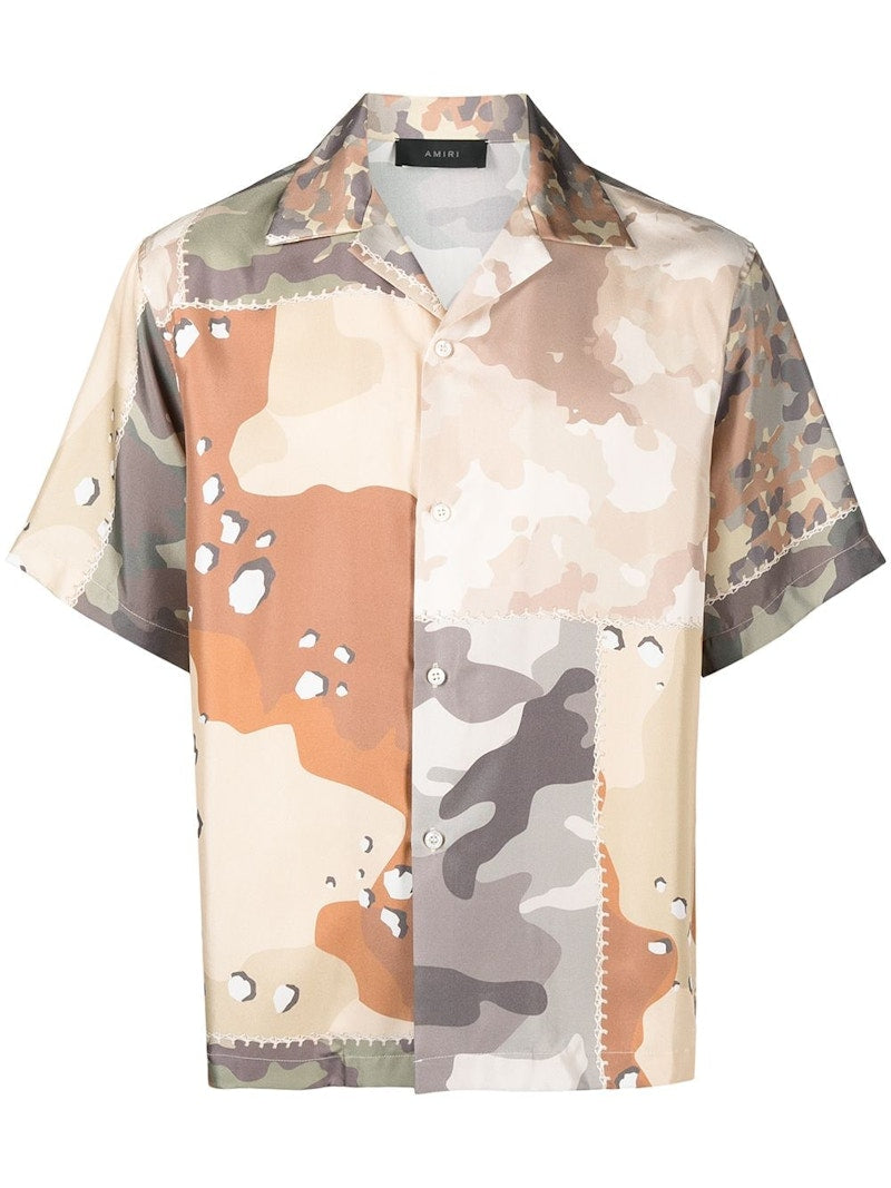 AMIRI Camoflage Silk Shirt Beige