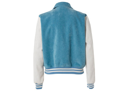 AMIRI Corduroy Bones Varsity Jacket Carolina Blue