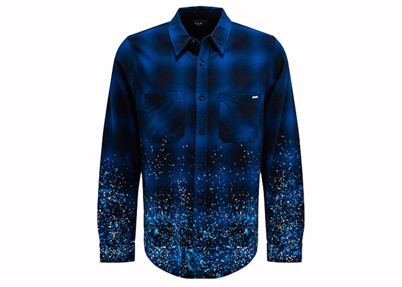 AMIRI Crystal Painter Flannel Shirt Blue/Black