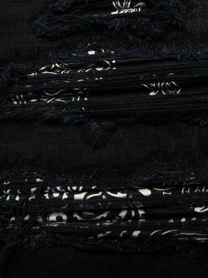 AMIRI Distressed Bandana Slim-Fit Jeans Black