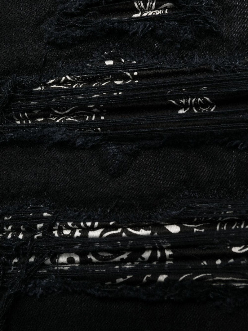 AMIRI Distressed Bandana Slim-Fit Jeans Black
