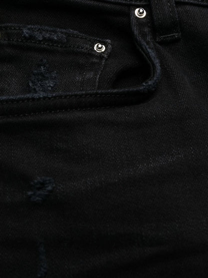 AMIRI Distressed Bandana Slim-Fit Jeans Black