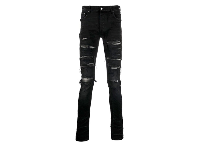 AMIRI Distressed Skinny Jeans Black
