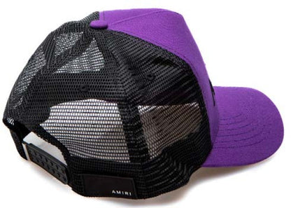 AMIRI Embroidered Logo Trucker Cap Purple/Black