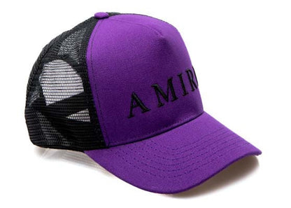 AMIRI Embroidered Logo Trucker Cap Purple/Black