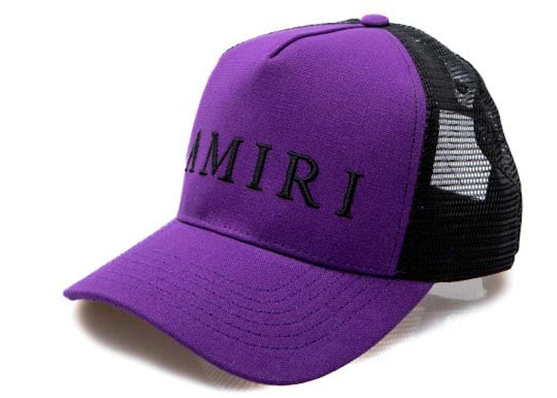 AMIRI Embroidered Logo Trucker Cap Purple/Black