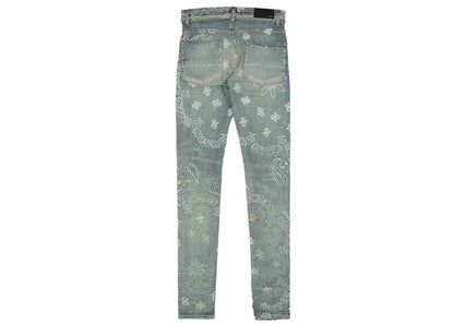 AMIRI Flocked Paisley Bandana Jean Clay Indigo