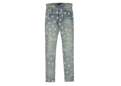 AMIRI Flocked Paisley Bandana Jean Clay Indigo