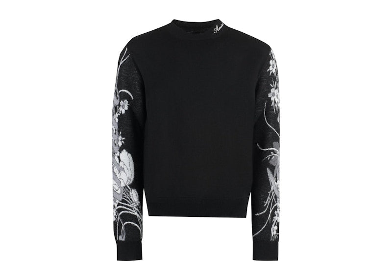 AMIRI Floral Arm Print L/S T-shirt Black