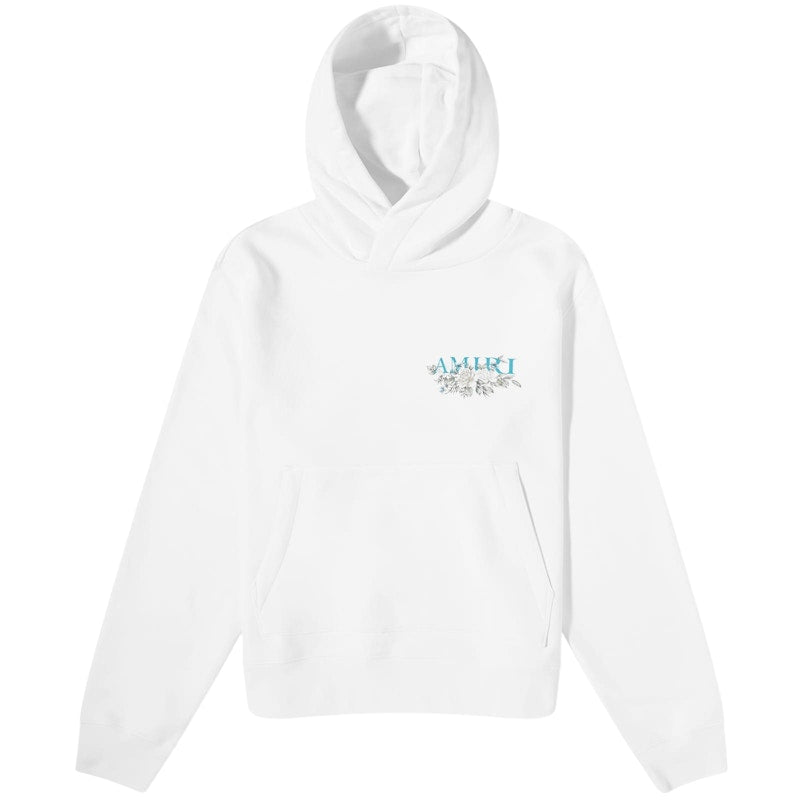 AMIRI Floral Logo Hoodie White