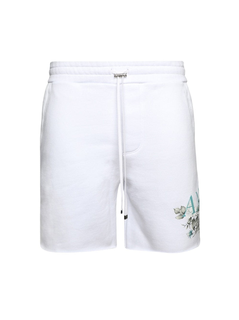AMIRI Floral Logo Sweat Shorts White