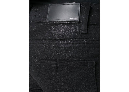 AMIRI Glitter Broken Skinny Jean Black