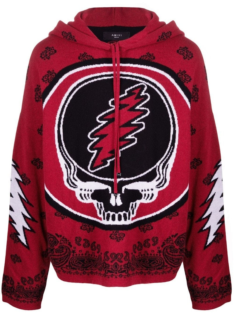 AMIRI Grateful Dead Cashmere Hoodie Red