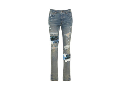 AMIRI Hawaiian Star Art Patch Jeans Clay Indigo