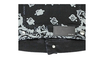 AMIRI Kids' Bleach Bandana Trucker Jacket Black