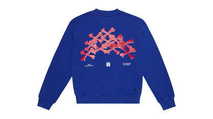 AMIRI Kids' Bones Graphic Crewneck Blue/Red