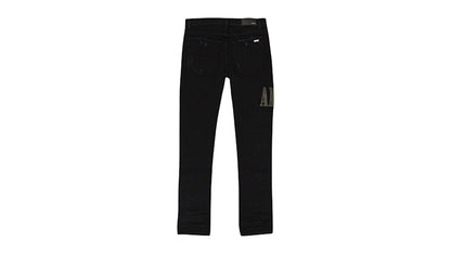 AMIRI Kids' Camo Applique Denim Jeans Black