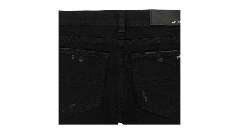 AMIRI Kids' Camo Applique Denim Jeans Black