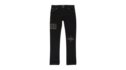 AMIRI Kids' Camo Applique Denim Jeans Black