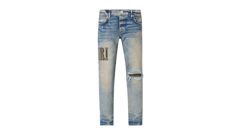 AMIRI Kids' Camo Applique Denim Jeans Clay Indigo