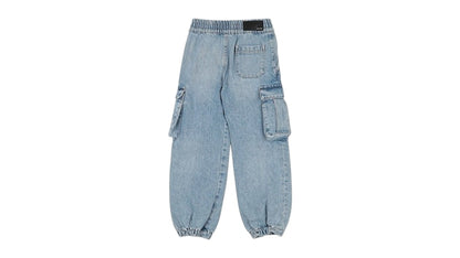 AMIRI Kids' Denim Cargo Joggers Light Denim