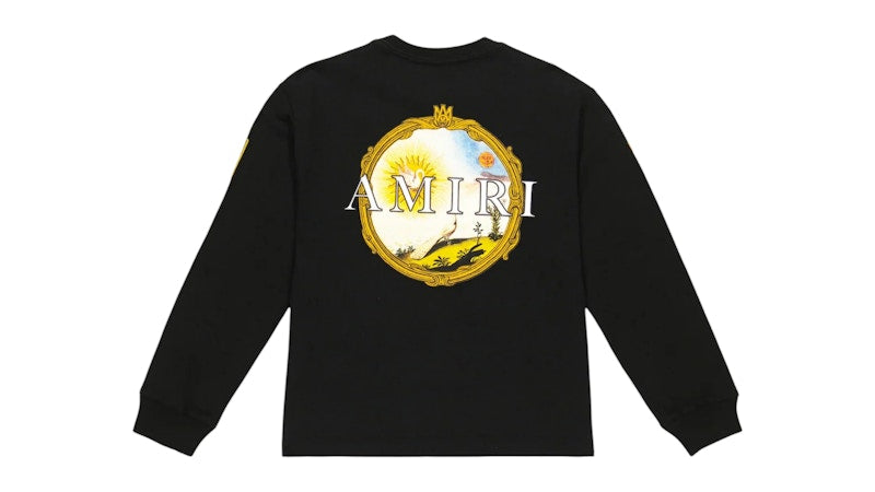 AMIRI Kids' Landscape Frame Long Sleeve Tee Black