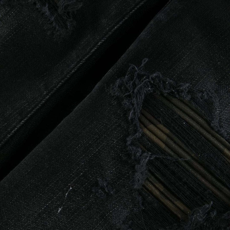 AMIRI Leather Camo MX1 Jeans Aged Black