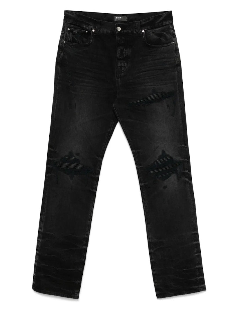 AMIRI Leather Straight Mx1 Jeans Vintage Black