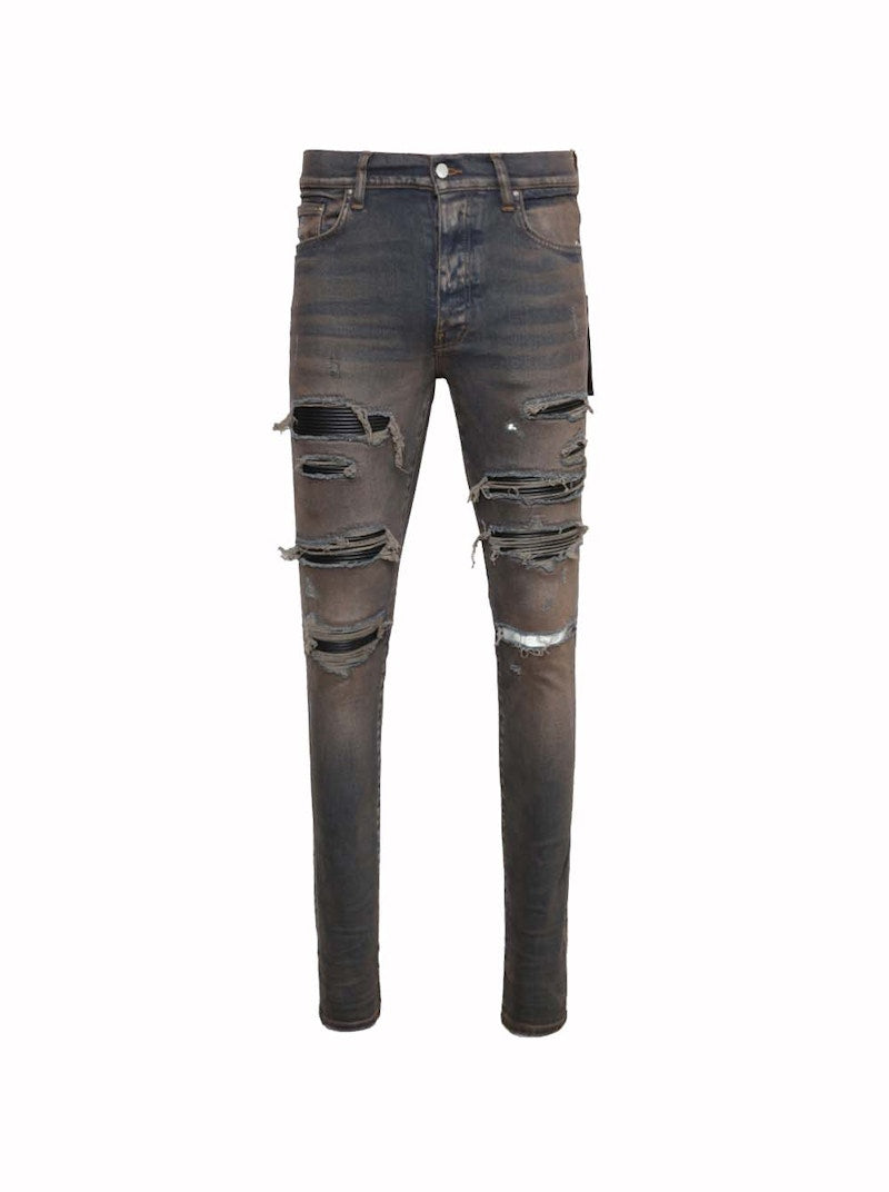 AMIRI Leather Thrasher Jeans Dark Indigo